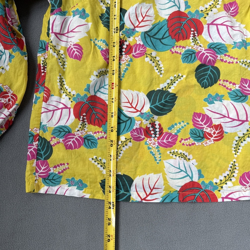 Boden Popover Top Floral Long Sleeve Leaves‎ Blouse UK 10 Sz US 6 Yellow - Picture 7 of 10